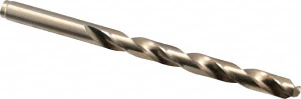 Hertel - 9/32" 135° Cobalt Jobber Drill - Oxide/Gold Finish, Right Hand Cut, Spiral Flute, Straight Shank, 4-1/4" OAL, Split Point - Benchmark Tooling