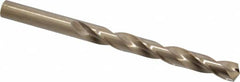 Hertel - 27/64" 135° Cobalt Jobber Drill - Oxide/Gold Finish, Right Hand Cut, Spiral Flute, Straight Shank, 5-3/8" OAL, Split Point - Benchmark Tooling