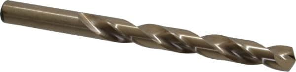 Hertel - 31/64" 135° Cobalt Jobber Drill - Oxide/Gold Finish, Right Hand Cut, Spiral Flute, Straight Shank, 5-7/8" OAL, Split Point - Benchmark Tooling