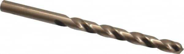 Hertel - Letter J 135° Cobalt Jobber Drill - Oxide/Gold Finish, Right Hand Cut, Spiral Flute, Straight Shank, 4-1/8" OAL, Split Point - Benchmark Tooling