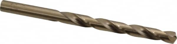 Hertel - Letter O 135° Cobalt Jobber Drill - Oxide/Gold Finish, Right Hand Cut, Spiral Flute, Straight Shank, 4-1/2" OAL, Split Point - Benchmark Tooling