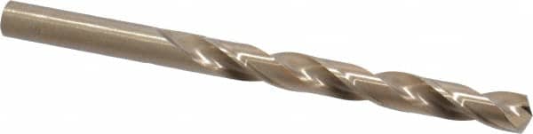 Hertel - Letter R 135° Cobalt Jobber Drill - Oxide/Gold Finish, Right Hand Cut, Spiral Flute, Straight Shank, 4-3/4" OAL, Split Point - Benchmark Tooling