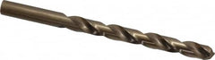 Hertel - Letter S 135° Cobalt Jobber Drill - Oxide/Gold Finish, Right Hand Cut, Spiral Flute, Straight Shank, 4-7/8" OAL, Split Point - Benchmark Tooling