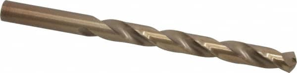 Hertel - Letter W 135° Cobalt Jobber Drill - Oxide/Gold Finish, Right Hand Cut, Spiral Flute, Straight Shank, 5-1/8" OAL, Split Point - Benchmark Tooling