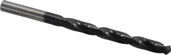 Hertel - 19/64" 135° Cobalt Jobber Drill - TiAlN Finish, Right Hand Cut, Spiral Flute, Straight Shank, 4-3/8" OAL, Split Point - Benchmark Tooling