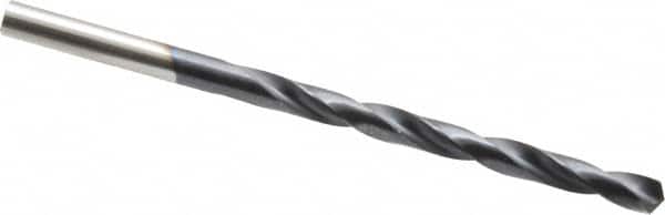 Hertel - #7 135° Cobalt Jobber Drill - TiAlN Finish, Right Hand Cut, Spiral Flute, Straight Shank, 3-5/8" OAL, Split Point - Benchmark Tooling