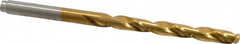 Hertel - 7/32" 135° Cobalt Jobber Drill - TiN Finish, Right Hand Cut, Spiral Flute, Straight Shank, 3-3/4" OAL, Split Point - Benchmark Tooling
