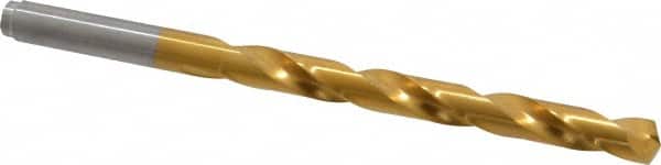 Hertel - 17/64" 135° Cobalt Jobber Drill - TiN Finish, Right Hand Cut, Spiral Flute, Straight Shank, 4-1/8" OAL, Split Point - Benchmark Tooling