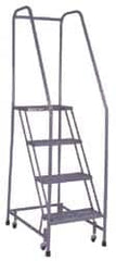 Cotterman - 70" 4 Step Ladder - 350 Lb Capacity, 40" Platform Height, 20" Base Width x 31" Depth, Grip Strut - Benchmark Tooling