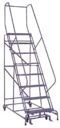 Cotterman - 110" 8 Step Ladder - 450 Lb Capacity, 80" Platform Height, 32" Base Width x 58" Depth, Expanded Metal Tread - Benchmark Tooling
