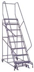 Cotterman - 110" 8 Step Ladder - 450 Lb Capacity, 80" Platform Height, 32" Base Width x 58" Depth, Expanded Metal Tread - Benchmark Tooling