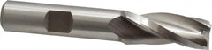 Made in USA - 1.5° Taper Angle per Side, 1/2" Small End Diam, 1-1/4" LOC, High Speed Steel 3 Flute Tapered Square End Mill - 3-1/4" OAL, 1/2" Shank Diam, Spiral Flute - Benchmark Tooling