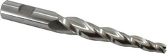 Made in USA - 3° Taper Angle per Side, 3/8" Small End Diam, 4" LOC, High Speed Steel 3 Flute Tapered Square End Mill - 6-1/2" OAL, 3/4" Shank Diam, Spiral Flute - Benchmark Tooling