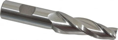Made in USA - 5° Taper Angle per Side, 1/2" Small End Diam, 2-1/4" LOC, High Speed Steel 3 Flute Tapered Square End Mill - 4-1/2" OAL, 3/4" Shank Diam, Spiral Flute - Benchmark Tooling