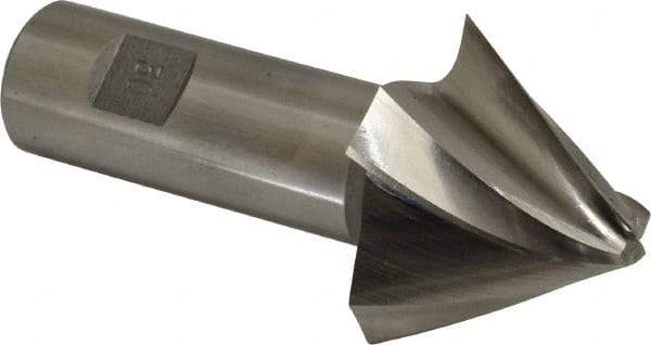 Made in USA - 30° Taper Angle per Side, 3/8" Small End Diam, 1-1/2" LOC, High Speed Steel 4 Flute Tapered Square End Mill - 4" OAL, 1" Shank Diam, Spiral Flute - Benchmark Tooling