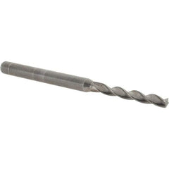Kennametal - 9/64" 130° Solid Carbide Jobber Drill - Bright Finish, Right Hand Cut, Spiral Flute, Straight Shank, 2.6" OAL, Standard Point - Benchmark Tooling