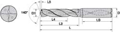 Screw Machine Length Drill Bit: 0.2756″ Dia, 140 °, Solid Carbide Multilayer TiAlN Finish, Right Hand Cut, Spiral Flute, Straight-Cylindrical Shank, Series B976