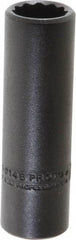 Proto - 7/16", 3/8" Drive, Deep Hand Socket - 12 Points, 2-1/8" OAL, Alloy Steel, Black Finish - Benchmark Tooling