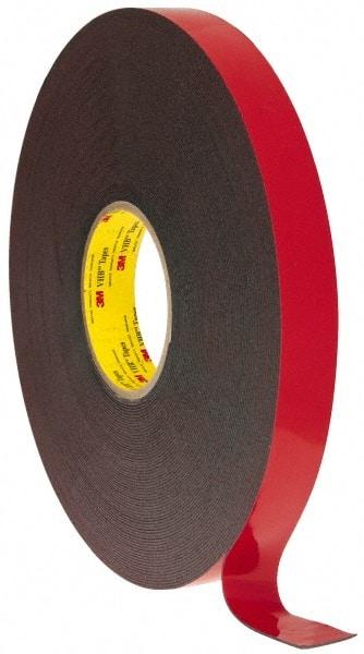 3M - 1" x 36 Yd Acrylic Adhesive Double Sided Tape - 45 mil Thick, Black, Acrylic Foam Liner, Continuous Roll, Series 5952 - Benchmark Tooling