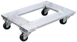 Vestil - 900 Lb Capacity Aluminum Flush Open Frame Dolly - 24" Long x 18" Wide x 5-1/4" High, 3" Wheels - Benchmark Tooling