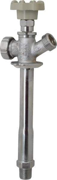 B&K Mueller - 1/2" Pipe, 6" Long Shank, Chrome Plated Brass Antisiphon Frostfree Sillcock - Handwheel Handle, Male & Solder End Connections, 125 psi WOG Rating - Benchmark Tooling