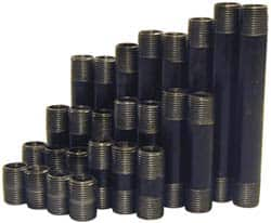 B&K Mueller - 60 Piece, 1-1/2" Pipe, Black Finished Steel Pipe Nipple Set - Schedule 40, (6) Close, (6) 2, (6) 2-1/2, (6) 3, (6) 3-1/2, (6) 4, (6) 4-1/2, (6) 5, (6) 5-1/2, (6) 6 - Benchmark Tooling