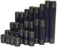 B&K Mueller - 60 Piece, 1-1/4" Pipe, Black Finished Steel Pipe Nipple Set - Schedule 40, (6) Close, (6) 2, (6) 2-1/2, (6) 3, (6) 3-1/2, (6) 4, (6) 4-1/2, (6) 5, (6) 5-1/2, (6) 6 - Benchmark Tooling