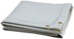 Steiner - 8' High x 8' Wide x 0.08" Thick Uncoated Fiberglass Welding Blanket - White, Grommet - Benchmark Tooling