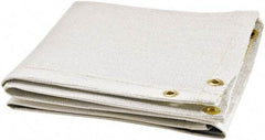 Steiner - 6' High x 6' Wide x 0.08" Thick Uncoated Fiberglass Welding Blanket - White, Grommet - Benchmark Tooling