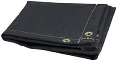 Steiner - 6' High x 6' Wide x 0.051" Thick Acrylic Coated Fiberglass Welding Blanket - Black, Grommet - Benchmark Tooling