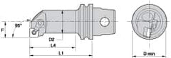 Kennametal - Right Hand Cut, 32mm Min Bore Diam, Size KM32 Steel Modular Boring Cutting Unit Head - 2.9528" Max Bore Depth, Through Coolant, Compatible with CN.. - Benchmark Tooling