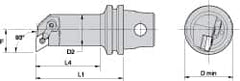 Kennametal - Right Hand Cut, 32mm Min Bore Diam, Size KM32 Steel Modular Boring Cutting Unit Head - 2.9528" Max Bore Depth, Through Coolant, Compatible with DN.. - Benchmark Tooling