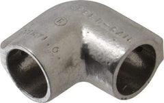 Hollaender - 3/4" Pipe, 90° Elbow, Aluminum Alloy Elbow Pipe Rail Fitting - Bright Finish - Benchmark Tooling