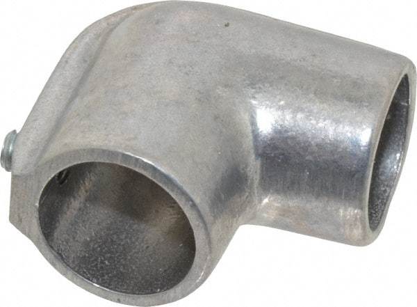 Hollaender - 1" Pipe, 90° Elbow, Aluminum Alloy Elbow Pipe Rail Fitting - Bright Finish - Benchmark Tooling