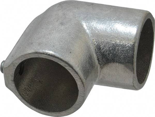Hollaender - 1-1/4" Pipe, 90° Elbow, Aluminum Alloy Elbow Pipe Rail Fitting - Bright Finish - Benchmark Tooling