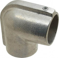 Hollaender - 1-1/2" Pipe, 90° Elbow, Aluminum Alloy Elbow Pipe Rail Fitting - Bright Finish - Benchmark Tooling