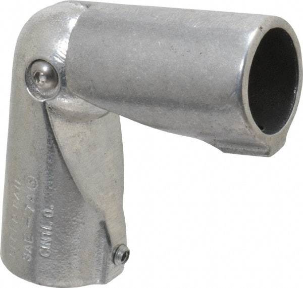 Hollaender - 1-1/4" Pipe, Adjustable Elbow, Aluminum Alloy Elbow Pipe Rail Fitting - Bright Finish - Benchmark Tooling
