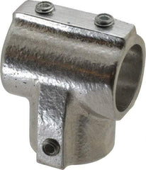 Hollaender - 3/4" Pipe, 90° Three Socket Tee, Aluminum Alloy Tee Pipe Rail Fitting - Bright Finish - Benchmark Tooling