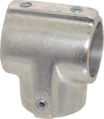Hollaender - 1-1/4" Pipe, 90° Three Socket Tee, Aluminum Alloy Tee Pipe Rail Fitting - Bright Finish - Benchmark Tooling