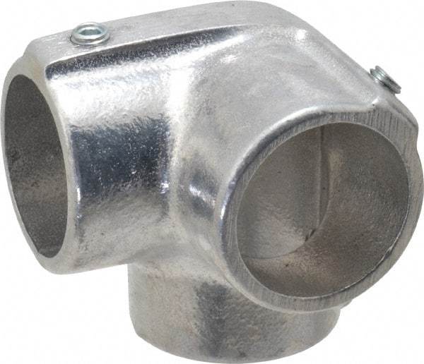 Hollaender - 1-1/4" Pipe, Side Outlet Elbow, Aluminum Alloy Elbow Pipe Rail Fitting - Bright Finish - Benchmark Tooling