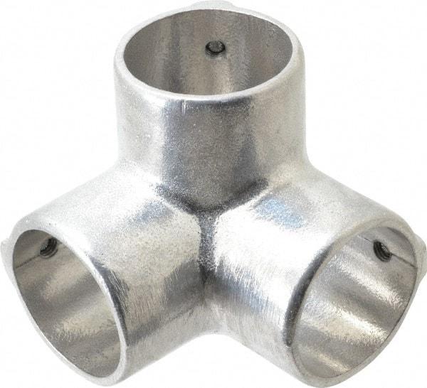 Hollaender - 2" Pipe, Side Outlet Elbow, Aluminum Alloy Elbow Pipe Rail Fitting - Bright Finish - Benchmark Tooling