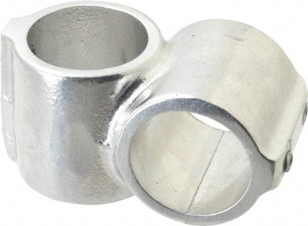 Hollaender - 1-1/2" Pipe, Short Barrel Crossover, Aluminum Alloy Cross Pipe Rail Fitting - Bright Finish - Benchmark Tooling