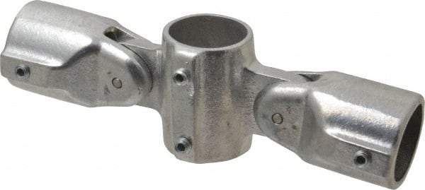 Hollaender - 1-1/4" Pipe, Adjustable Cross Assembly, Aluminum Alloy Cross Pipe Rail Fitting - Bright Finish - Benchmark Tooling