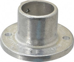 Hollaender - 1-1/2" Pipe, Base Flange, Aluminum Alloy Flange Pipe Rail Fitting - Bright Finish - Benchmark Tooling