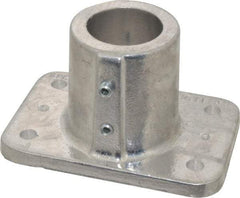 Hollaender - 1-1/2" Pipe, Base Flange, Aluminum Alloy Flange Pipe Rail Fitting - Bright Finish - Benchmark Tooling