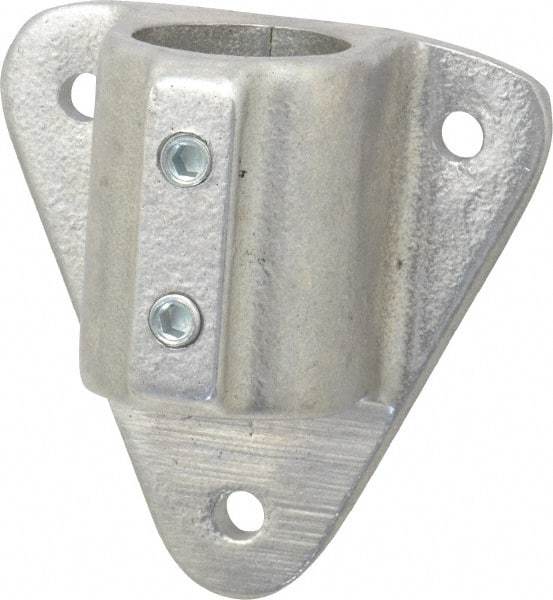 Hollaender - 1" Pipe, Wall Mount Flange, Aluminum Alloy Flange Pipe Rail Fitting - Bright Finish - Benchmark Tooling
