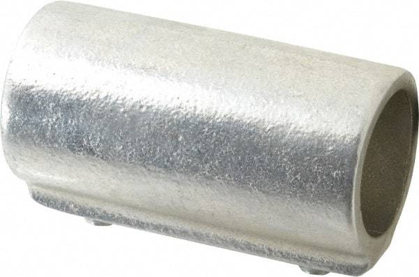 Hollaender - 1" Pipe, Aluminum Alloy Straight Coupling Pipe Rail Fitting - Bright Finish - Benchmark Tooling