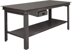 Durham - 60 Wide x 36" Deep x 34" High, Steel Workbench - Straight Edge, Fixed Legs - Benchmark Tooling