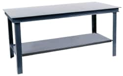 Durham - 72 Wide x 36" Deep x 34" High, Steel Workbench - Straight Edge, Fixed Legs - Benchmark Tooling