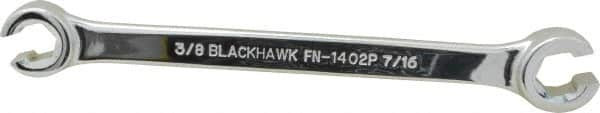 Blackhawk by Proto - 3/8 x 7/16", Full Polish, Open End Flare Nut Wrench - 6 Points, 6-5/16" OAL, Steel, Double End Head - Benchmark Tooling